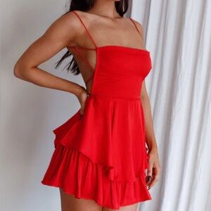 Dolce Life Low Back Romper Red - Selfie Leslie